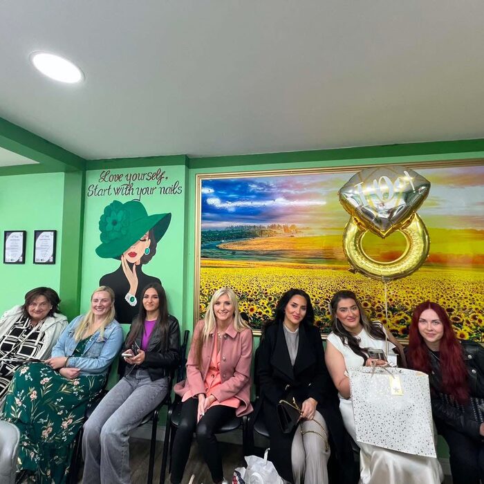 A group of clients at the salon